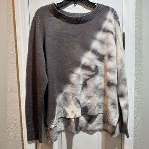 Simply Vera Vera Wang Tie Dye Gray and White Women's Sweater